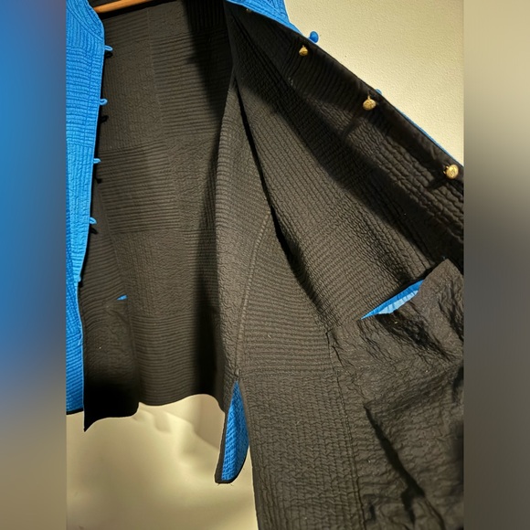 Vintage Handmade Women’s Reversible Blue & Black Jacket Asian Hand Crafted XL - Picture 4 of 12